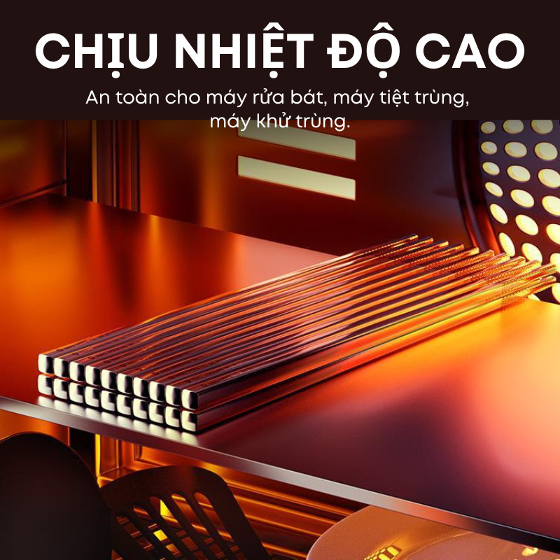 Bộ 05 Đôi Đũa Inox 304 Cao Cấp Khắc Hoa Cúc Hàn Quốc – Đũa Ăn Cơm Kháng Khuẩn, Chống Trơn, An Toàn Cho Máy Rửa Bát | 362