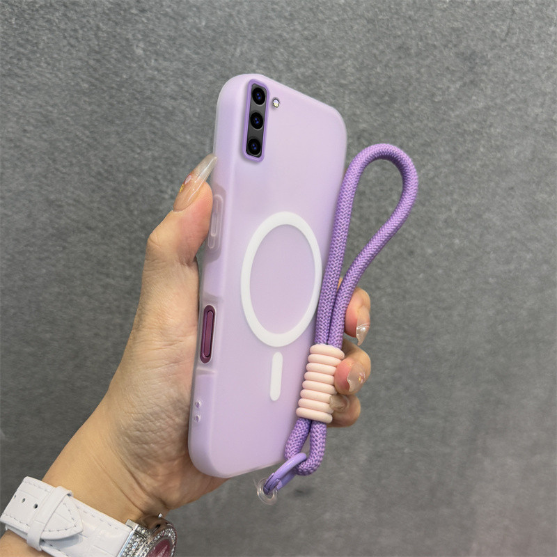 Ốp 2 Trong 1 Cho SAMSUNG s23 S22 s21 fe s23 s21 s22 ultra s21 s23 s22 plus 5g Vỏ Điện Thoại Thiết Kế Mới Thẩm Mỹ Vỏ Thạch Màu Kép Có Dây Buộc Từ Tính Không Dây GDBSWX01