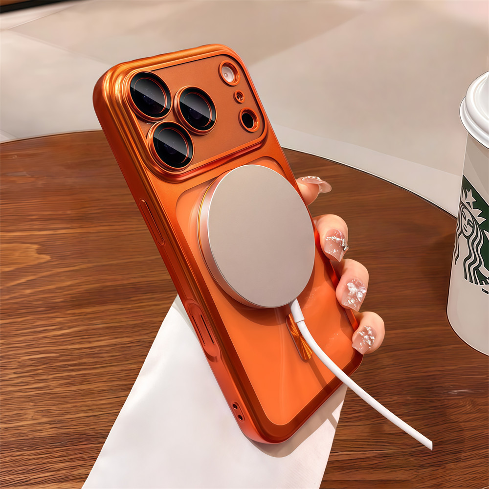 Ốp điện thoại từ tính trong suốt TPU mạ điện cho iPhone 17 Pro Max Bảo vệ ống kính chống rơi Vỏ bảo vệ điện thoại vỏ mềm