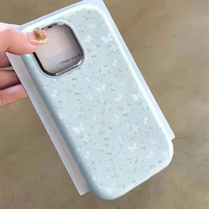 Màu xanh hoa vỡ bướm cho 16 17 trường hợp điện thoại 14 15 11 Mũm mĩm iPhone 13 khung kim loại 7p 8p