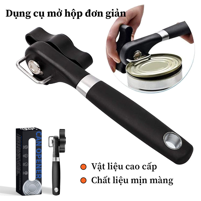 Dụng Cụ Mở Hộp Đa Năng Thép Không Gỉ - Thiết Kế Cạnh Mượt An Toàn, Tay Cầm Nhựa Chống Trượt, Khui Lon & Hộp Hiệu Quả