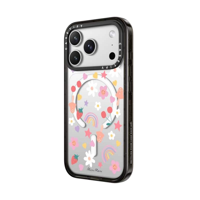 CASECASE X Meri Happy Icons Case Black / Sky Blue / Pink Fizz Candy Collection Màu sắc rõ ràng cứng từ tính Vỏ tác động cho Apple IPhone 13 14 15 16 17Pro Max Plus Có hộp