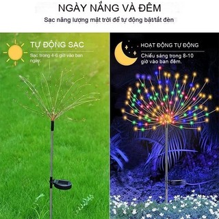 Đèn LED Năng Lượng Mặt Trời Hình Pháo Hoa Trang Trí Ngoài Trời Sân Vườn Lối Đi Tiệc Giáng Sinh Đám Cưới
