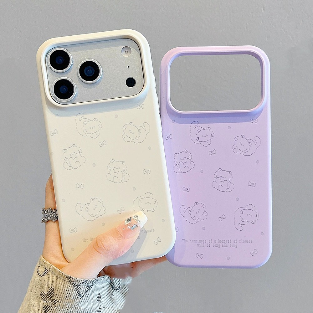 Ốp điện thoại silicon lỏng toàn màn hình cho mèo cho iPhone 17 Pro Max 17 Air 16 Plus 15 14 13 12 11 Vỏ bảo vệ chống sốc