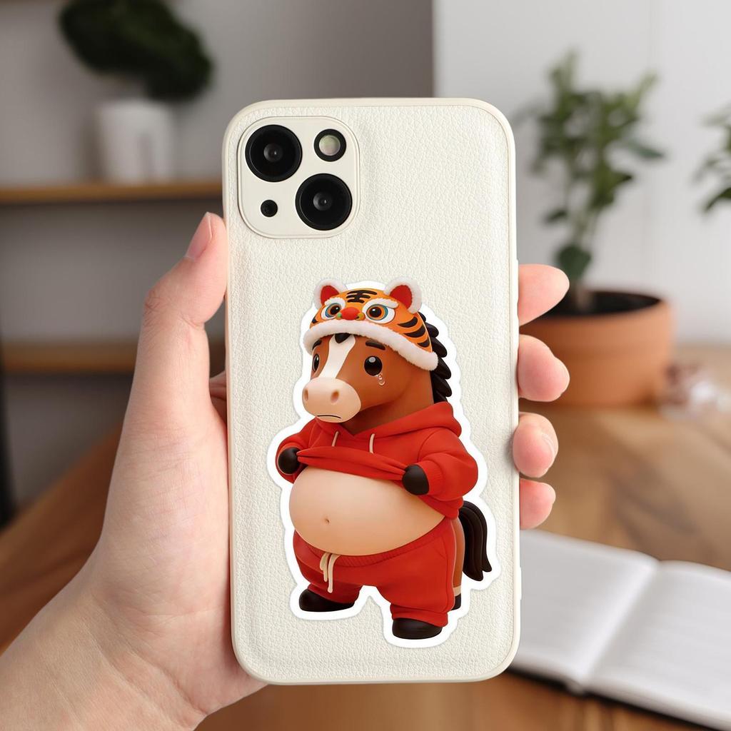 Miếng Dán Ngựa Hoạt Hình Ngựa 3D Bụng Băng Dính 2 Mảnh Sổ Lưu Niệm Dán Hàng Thủ Công Vỏ Điện Thoại
