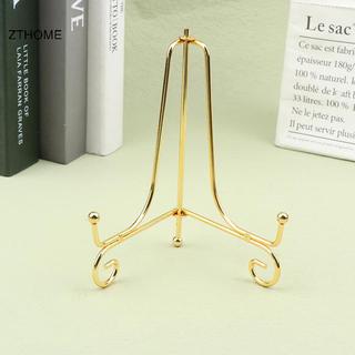 ZTHOME Vàng Sắt Hiển Thị Đứng Thủ Công Braet Giá Đỡ Sách Ảnh Bệ Bát Đĩa Khung Đĩa Hình Ra Easel Lưu Trữ Trang Trí HOT