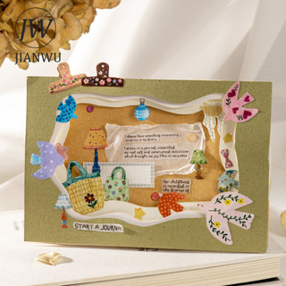 JIANWU Xem Những Điều Nhỏ Series Kawaii Ánh Sáng Hoa Kẹp Túi Xách Chim Phong Cảnh Chất Liệu Cắt Băng Sáng Tạo Tạp Chí Văn Phòng Phẩm