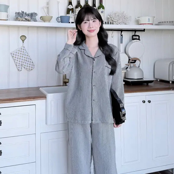 Đồ Bộ Nữ Đồ Mặc Nhà Bigsize Chất Đũi Xốp Mềm Nhẹ, Phong Cách Thanh Lịch | PONA