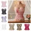 DELMER Quần Lót Nữ, Shapers Slim Fit Ren Xương Cá Shapewear, Ngọt Ngào Không Tay Kiểm Soát Bụng Hoa Rỗng Crop Tube Top Party