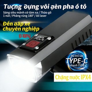 Đèn xe đạp IPX4 chống nước | Nhiều chế độ sáng linh hoạt | Phạm vi chiếu sáng rộng | Màn hình kỹ thuật số hiện đại
