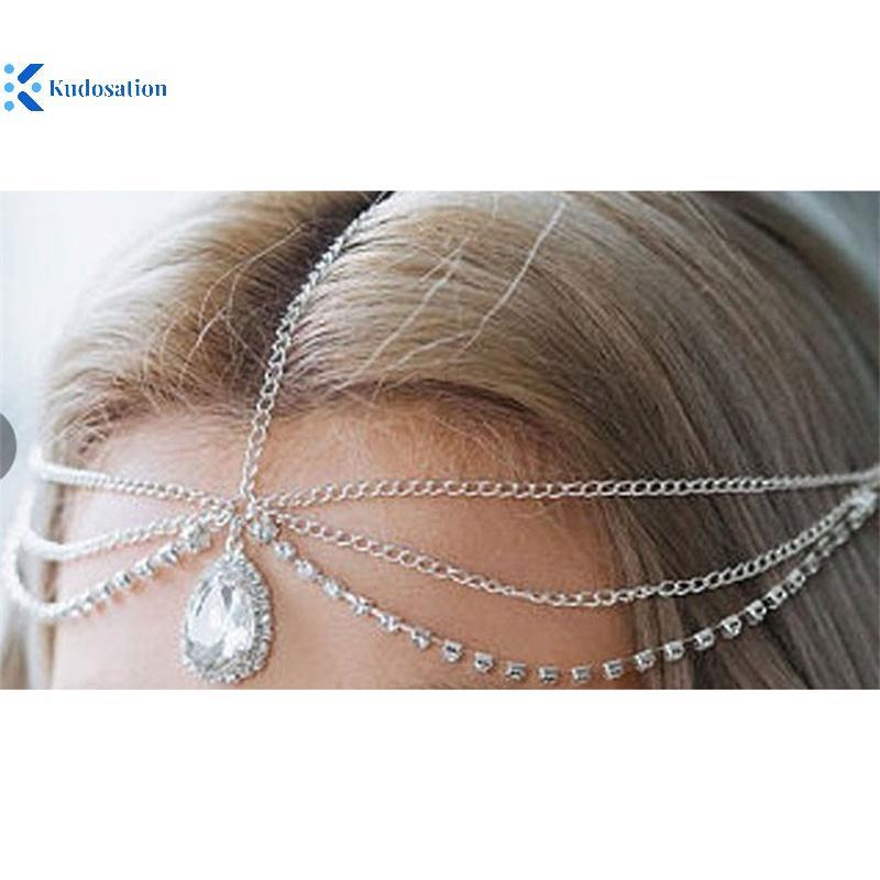 Kudosation Tiara Pha lê Dây Xích Tóc Đẹp