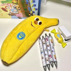 HFSHY 1 Hộp đựng bút chì chuối hoạt hình dễ thương, Túi đựng đồ sang trọng, Túi trang điểm, Quà tặng sáng tạo và hài hước, Túi văn phòng phẩm cho trường học VN