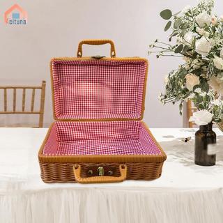 Giả Mây Giỏ Chứa Đồ Mộc Mạc Thanh Lịch Sáng Tạo Hộp Đựng, Dệt Sắp Xếp Vali Hộp Bảo Quản Để Trang Trí Du Lịch