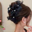 Thời Trang Hàn Quốc - Kẹp Tóc Ngọc Trai Lưới và Nơ cho Bé Gái