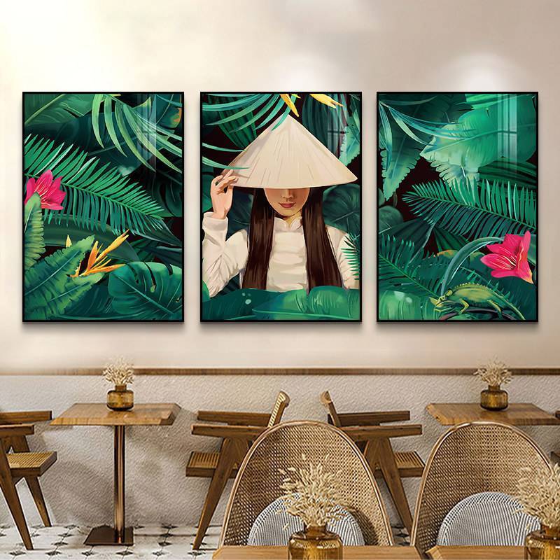 Đông Nam Á Nghệ Thuật Treo Tường Phong Cách Việt Nam Tranh Canvas Cho Nhà Hàng Phòng Ăn Nền Văn Hóa Nghệ Thuật Trang Trí Unframed
