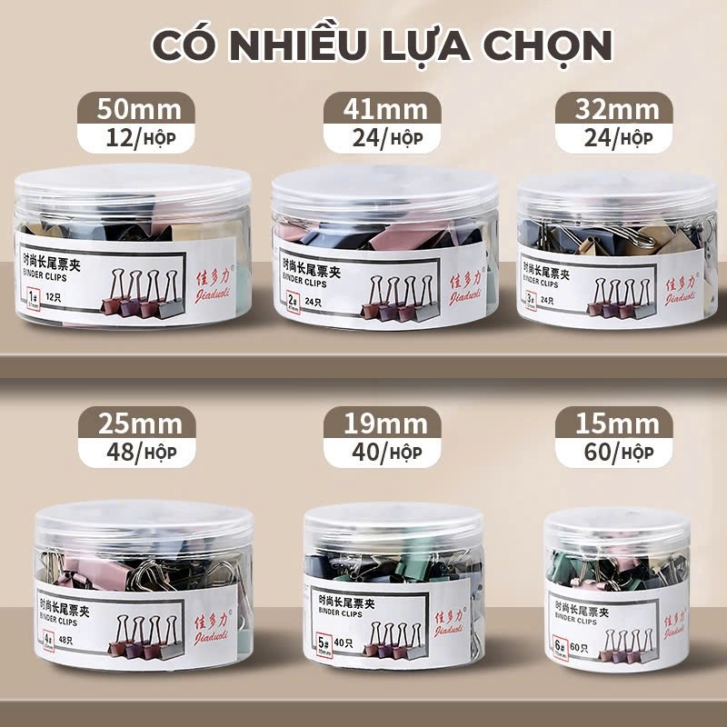 Bộ kẹp bướm màu dùng cho văn phòng, kẹp kim loại nhỏ dạng tấm mỏng, đa dạng kích thước