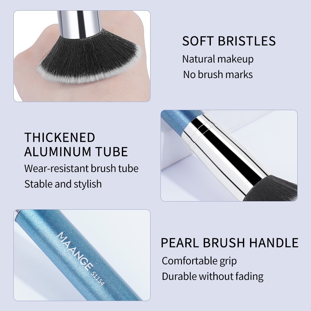 MAANGE Flat Head Foundation Brush có hộp Bàn chải dòng siêu mỏng Đế da mềm Essential 3 màu 51154