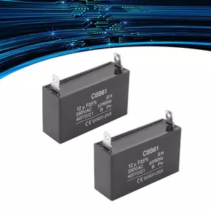halluya.vn-sip-my 2 Tụ Máy Phát Điện Khởi Động Xăng Động Cơ Quạt 12UF Nhựa AC CBB61