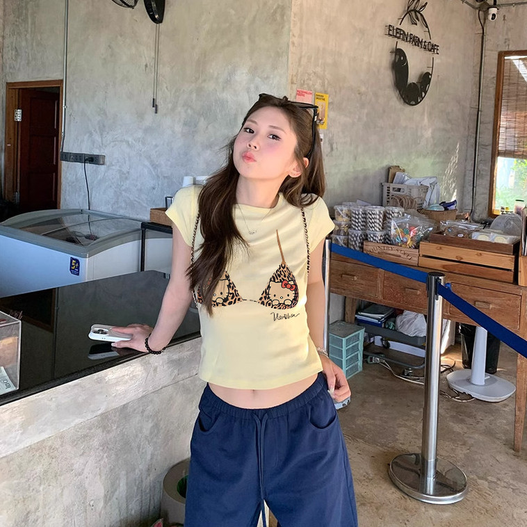 COD✅(Hồ Chí Minh)🚚 áo baby tee dễ thương style hàn quốc croptop âu mỹ mùa hè áo thun local brand áo ôm body nữ.