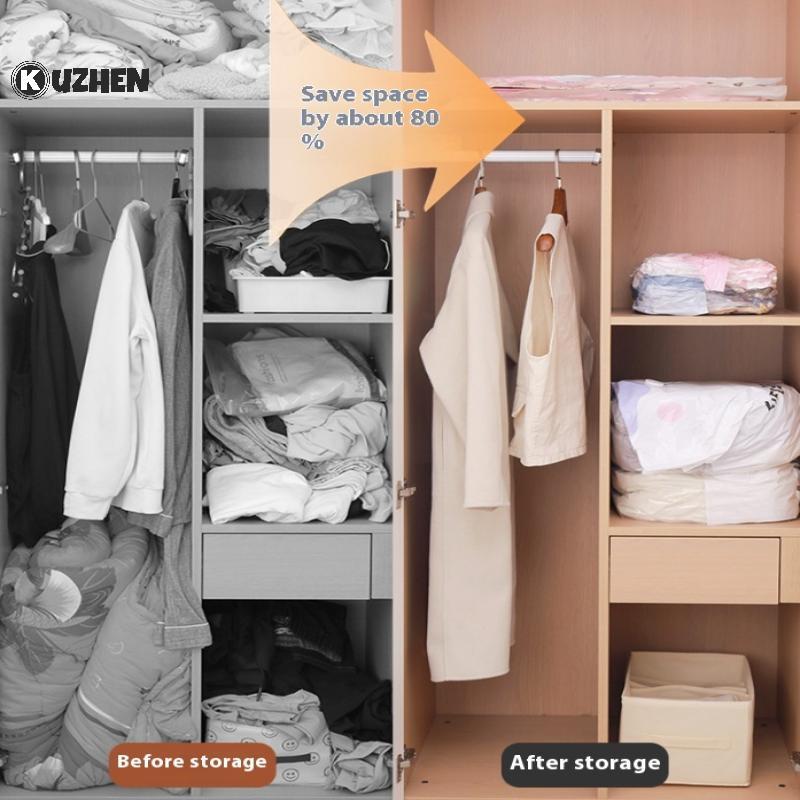 KUZHEN Không Cần Bơm Hút Chân Không Túi Nhựa Lớn Bảo Quản Quần Áo nketspression Túi Rỗng Có Phụ Kiện Du Lịch HOT