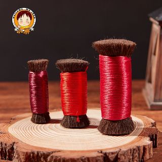 Bàn chải lông nâu đầu gắn tay, lông len phủ, dùng cho khắc dấu, lông bàn chải phủ hàng