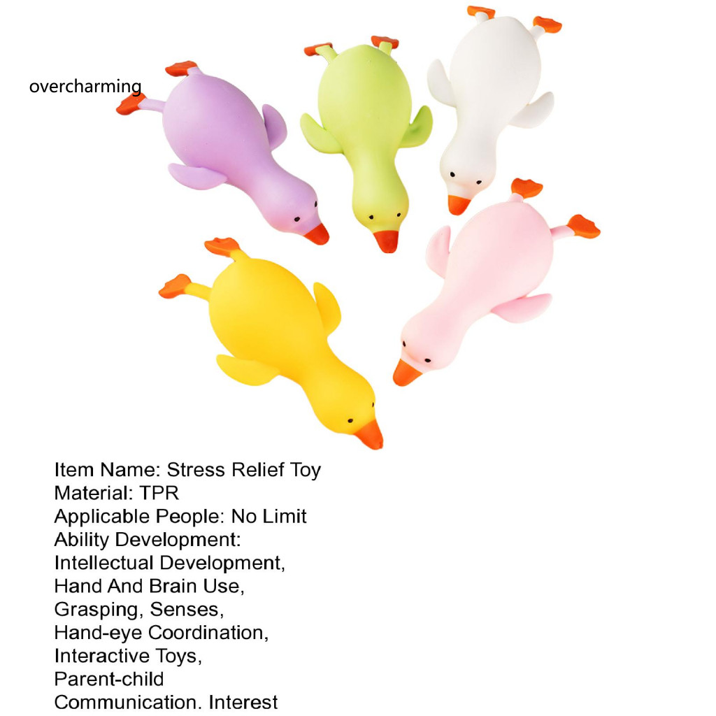 Đồ chơi bóp vịt nằm dễ thương 5 chiếc – bóng Fidget chậm, đồ chơi giải nén cho trẻ em và người lớn