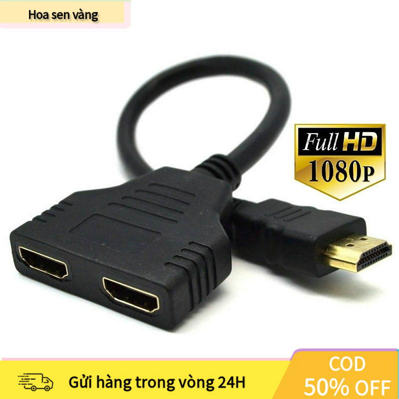 【COD】Đầu chia HDMI 1 thành 2 cổng xuất, hỗ trợ độ phân giải cao, lý tưởng cho văn phòng, lớp học hoặc giải trí gia đình.