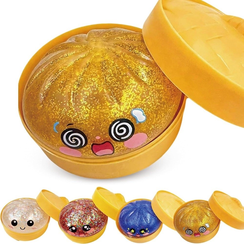 SAIA Bánh Bao Đồ Chơi Squishy, Với Máy Hấp Độ Đàn Hồi Chậm Hấp Nhồi Bông Squishy Pinch Le, Mềm Lấp Lánh Fidget Squishy Đồ Chơi Để Giảm Căng Thẳng Lo Âu