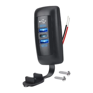 EDB * Dễ dàng cài đặt Bộ sạc ô tô Double QC3 0 USB và PD3 0 Type C 3 cổng Ổ cắm USB