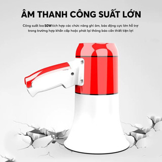 Loa Phóng Thanh Megaphone 629U 100w  Bluetooth Ghi Âm giọng Nói Kết Nối USB Khếch Đại Âm Thanh Cực Lớn 2026