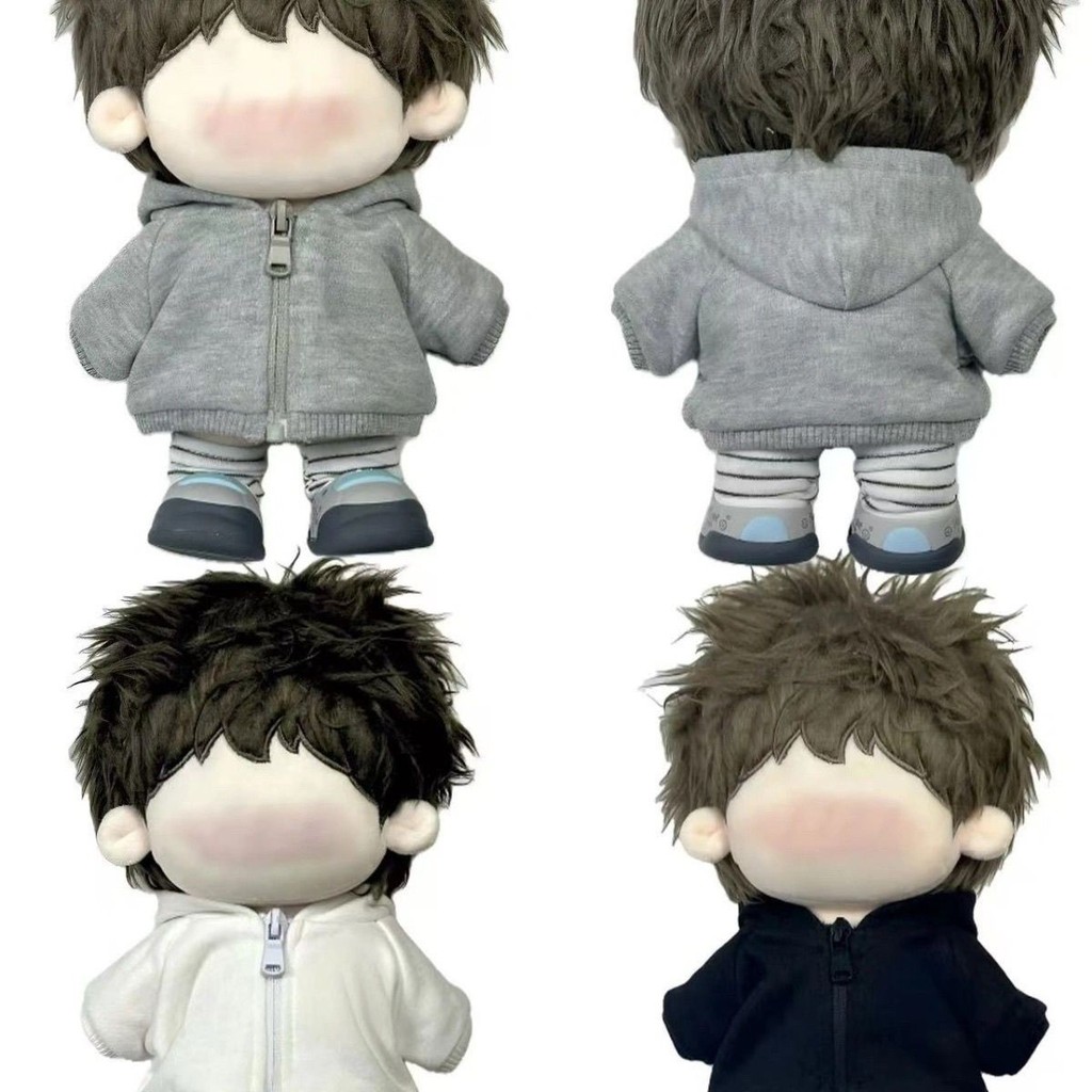10cm Cotton Quần Áo Búp Bê Quần Áo Cho Bé Không Thuộc Tính Dạo Phố Có Mũ Trùm Đầu Áo Đen Trắng Xám Nghệ Thuật Đơn Giản Quần Áo Bé 3.14