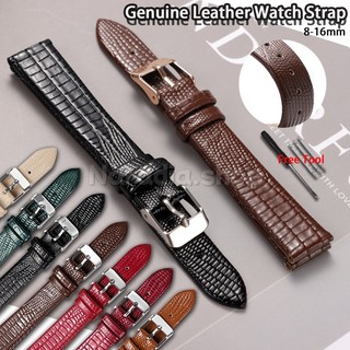 8-16mm Retro Kích Thước Nhỏ Da Thật Chính Hãng Dây Đeo Đồng Hồ Cho Doanh Nghiệp Họa Tiết Thằn Lằn Dây Đeo Đồng Hồ Để Thay Thế Nam Nữ Đồng Hồ Dây Đeo Tay