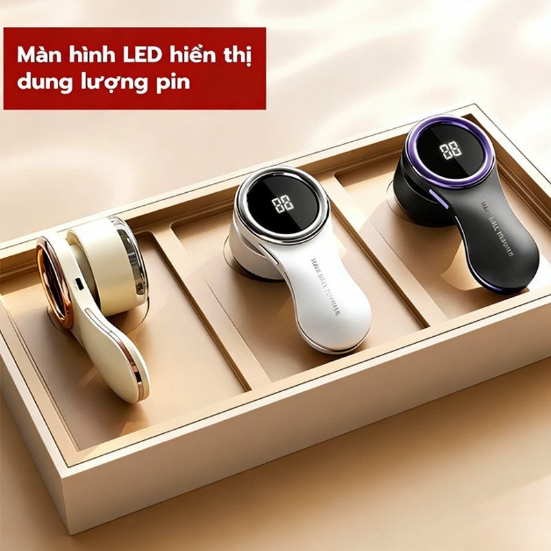 Máy cắt lông xù quần áo 6 lưỡi dao inox lưới bảo vệ an toàn pin sạc tiện lợi phù hợp nhiều loại vải