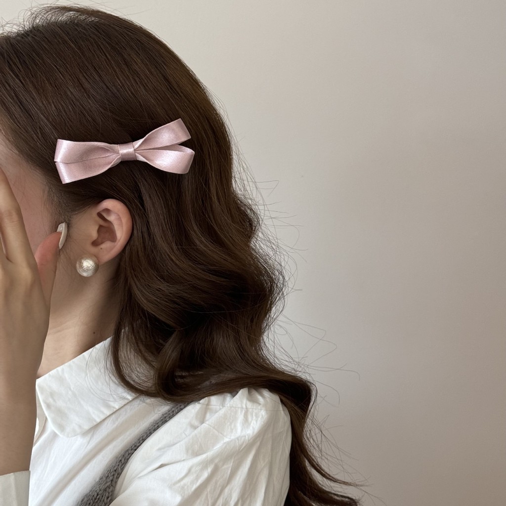 Lược chải tóc nơ lụa màu hồng ngọt ngào dành cho nữ