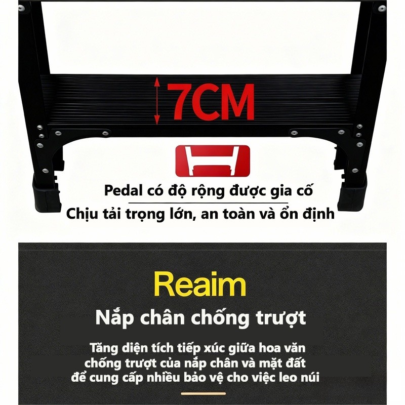 Thang Nhôm Gấp Gọn Chữ A nhập khẩu Thang chữ A đa năng Có các kích thước 1.2 m/1.5 m/1.8 m/2.1m