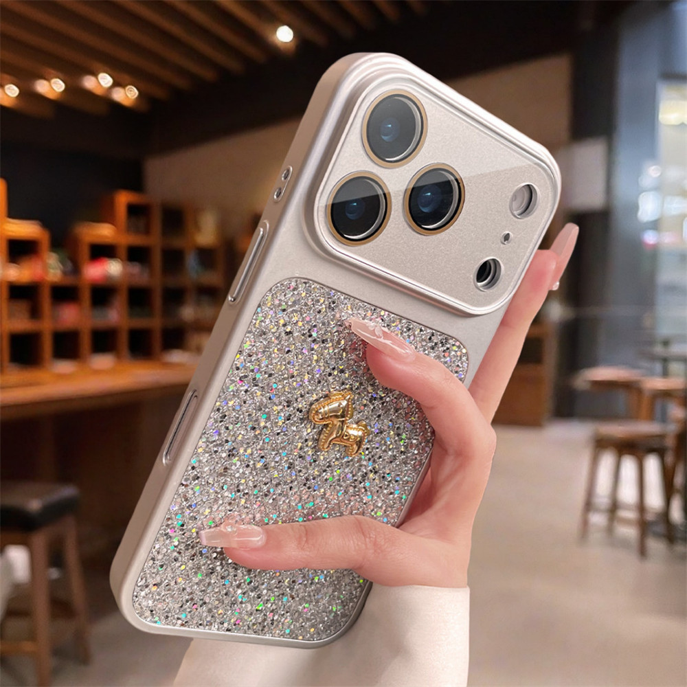 Ốp điện thoại lưới kim cương lấp lánh thời trang cho iPhone 17 Pro Max 13 14 15 16 pro max Bao gồm bảo vệ ống kính máy ảnh vỏ mềm Vỏ bảo vệ vỏ điện thoại