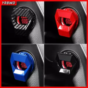 YRBWD Start Stop Switch Cover, Vỏ nút động cơ ô tô chống trầy xước bằng kim loại, Bảo vệ đánh lửa dính trang trí