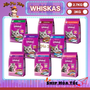 Hạt Whiskas 8 vị lựa chọn. Thức ăn "Hạt có nhân" cho Mèo Con và Mèo Trưởng Thành