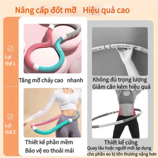 giá rẻ Vòng lắc eo lò xo 1,5kg bọc nhựa mềm giảm mỡ nhanh, eo thon săn chắc tập tại nhà tiện lợi