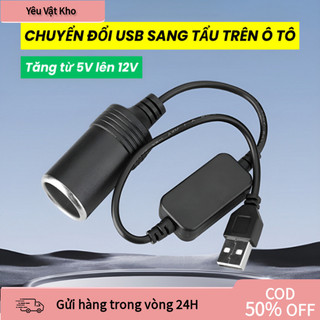 【COD】Phụ kiện ô tô thông minh dây USB sang tẩu 12V, tương thích GPS, DVR, máy lọc khí, đảm bảo nguồn điện ổn định.