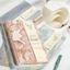 Sổ tay tài khoản BEABOUT, Sổ tay bìa cứng giấy dày A5, Sáng tạo dập nổi Lily Gold Cover Notepad Văn phòng phẩm sinh viên