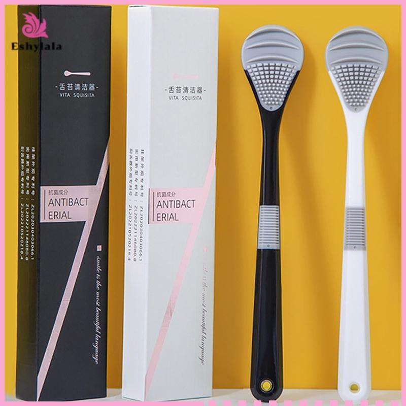 Bàn chải làm sạch lưỡi hai mặt Eshylala - Dụng cụ vệ sinh răng miệng cho hơi thở tươi [MỚI]