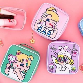 Bentoy Hoạt Hình Hộp Đựng Mỹ Phẩm Dung Tích Lớn Túi Trang Điểm Nữ PU Du Lịch Di Động Đựng Mỹ Phẩm Sắp Xếp Túi