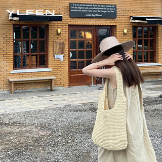 YIFEN Phong Cách Mới Mori Handmade Ống Hút Dệt Đi Biển Kỳ Nghỉ Đi Biển Túi Đeo Vai Dung Tích Lớn Thường Ngày Di Động Túi Dệt