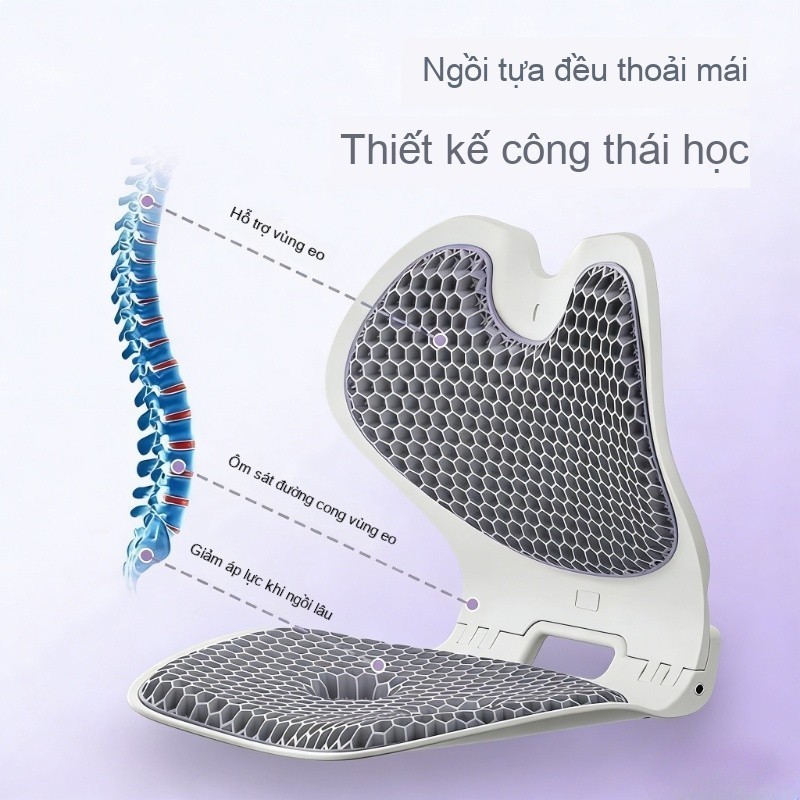Ghế Chỉnh Dáng PET Công Thái,Hỗ Trợ Xương Sống,Giảm Đau Mỏi,Học Gấp Gọn,điều chỉnh tư thế ngồi, Đệm Silicon Tổ Ong