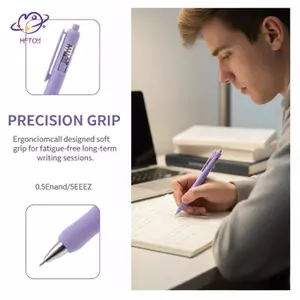 HFTOY 5 Cái / bộ Bút Gel Có Thể Thu Vào Với Cloud Grip Mực 0.5 Mm Cho Trường Học Văn Phòng Nhật Ký Văn Phòng Phẩm ~