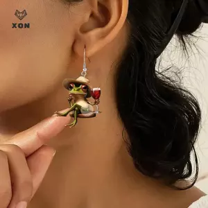 Bông tai phẳng Acrylic 2D thời trang, phong cách hoạt hình động vật, mặt dây chuyền cá tính dành cho nữ