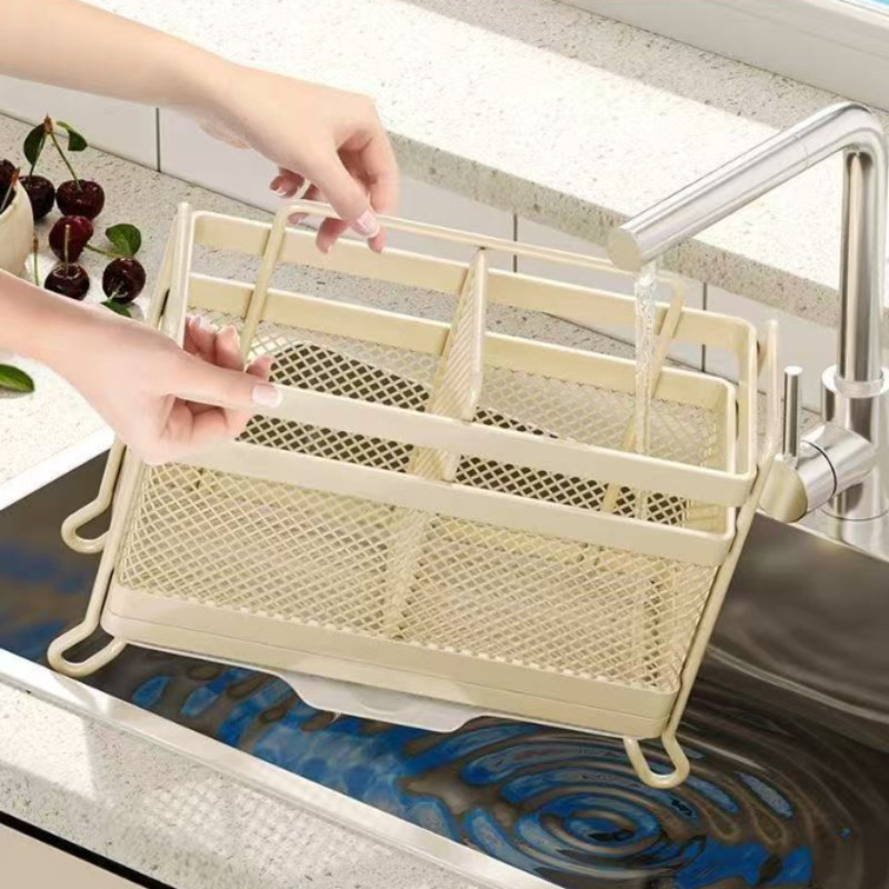 Hộp đựng đũa, giá để đũa thìa nhà bếp, thép carbon, 2/3 ngăn, thoát nước, chống nấm mốc, treo tường/đặt bàn