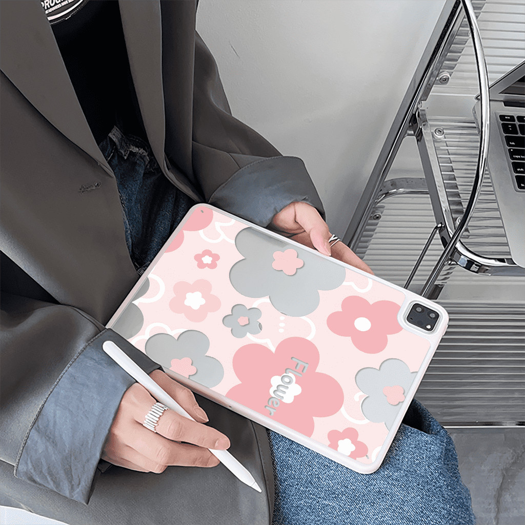 Vỏ Hoa Acrylic Cứng Cho Mini6 Mini7 A17Pro IPad 5 6 7 8 9 10 11 A16 Air 2 3 4 5 6 Air 11 M2 M3 M4 2026 Pro10.5 Pro11 2018 2020 2021 2022 M4 M5 Pro13 2024 2025