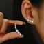 PYCOU Zircon Bông Tai, Bông Tai Ngôi Sao Hoa Hình Học Sáng Bóng, Phụ Kiện Thời Trang Nữ Thiết Kế Niche Hợp Kim Kẽm Cong Bông Tai Trang Sức Dự Tiệc